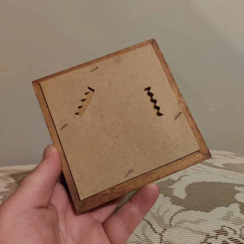 Set of 3 Small Square Wood Framed Wall Mirrors 4.5